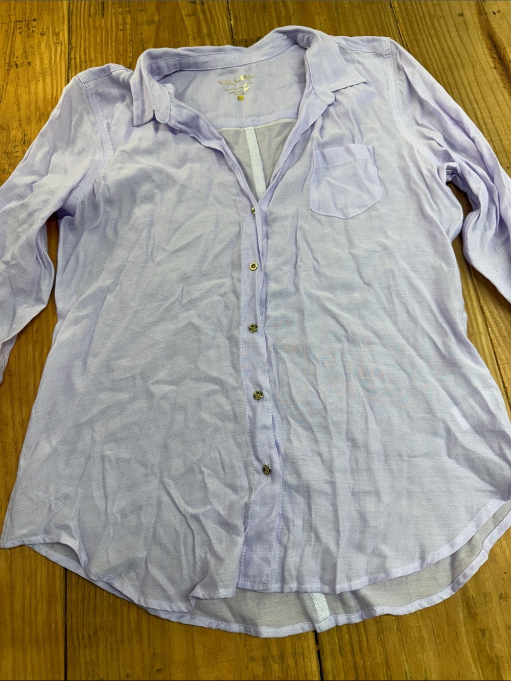 Lilly Pulitzer Pale Lavender Button-Down Shirt